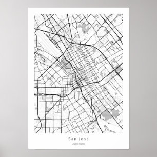 Affiche San Jose California Modern Minimal City Street Car