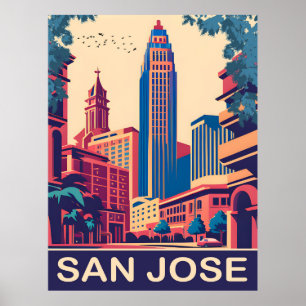 Affiche San Jose, Californie, Voyage