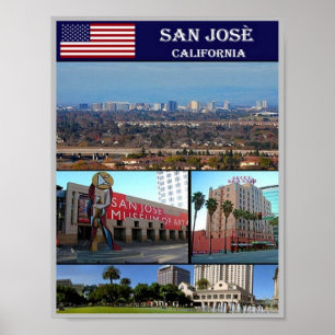 Affiche San Josè - Mosaic - Californie - États-Unis -