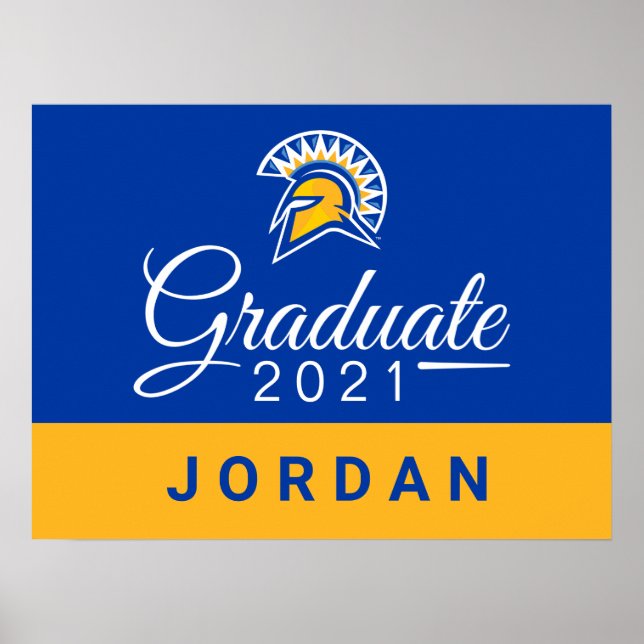 Affiche San Jose State Spartans 2021 Diplômé (Devant)