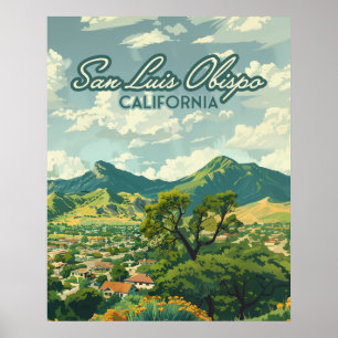 Affiche San Luis Obispo SLO California Central Coast Retro