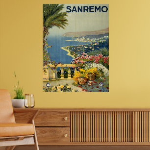 Affiche San Remo, Italie Voyage Tourisme Vintage