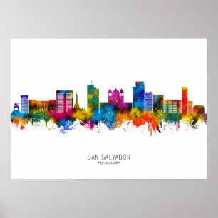 Affiche San Salvador El Salvador Skyline