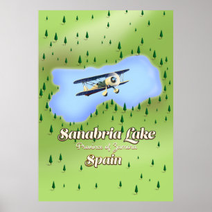 Affiche Sanabria Lake Spain travel Map.