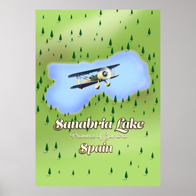 Affiche Sanabria Lake Spain travel Map. (Devant)