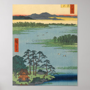 Affiche Sanctuaire Benten, Inokashira Pond Vintage Ukiyo-e