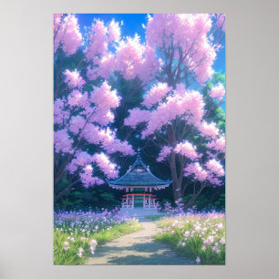 Affiche Sanctuaire de Charme sous la fleur de cerisier