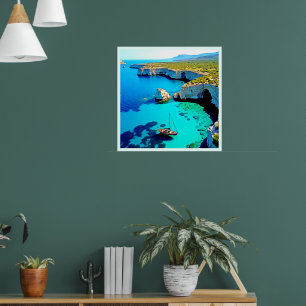 Affiche Sanctuaire de falaise pour voilier Art