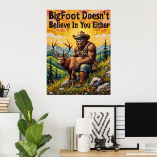 Affiche Sanctuaire du coucher de soleil : Sasquatch et la