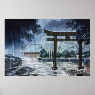 Affiche Sanctuaire Futarazan à Nikko par Tsuchiya Koitsu