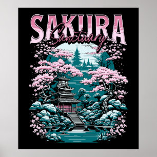 Affiche Sanctuaire Sakura Jardin Japonais