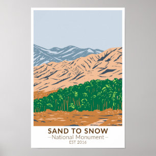 Affiche Sand to Snow National Monument California Vintage