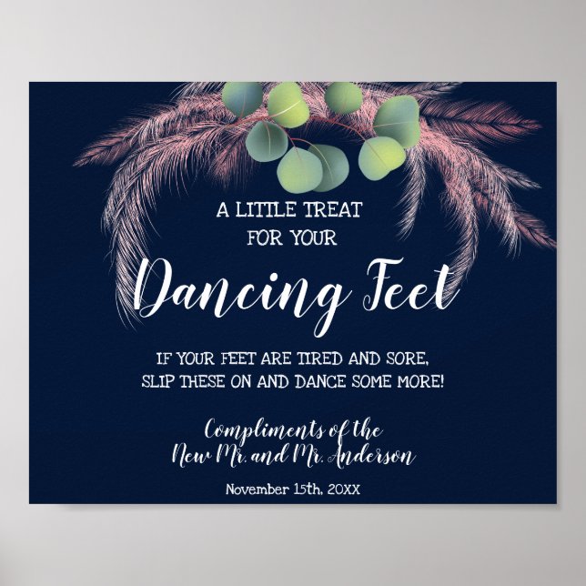 Affiche Sandales à pieds dansants Mariage Herbe de Pampas (Devant)