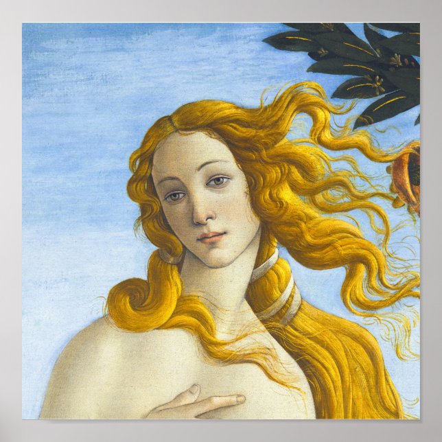 Affiche Sandro Botticelli - Naissance de Vénus Gros plan (Devant)