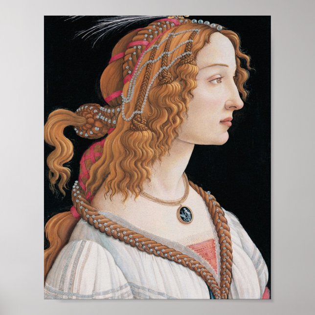 Affiche Sandro Botticelli Portrait Idéalisé D'Une Dame (Devant)