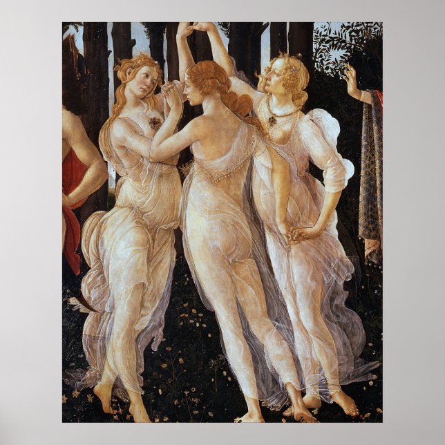 Affiche Sandro Botticelli - Trois grâces à Primavera (Devant)