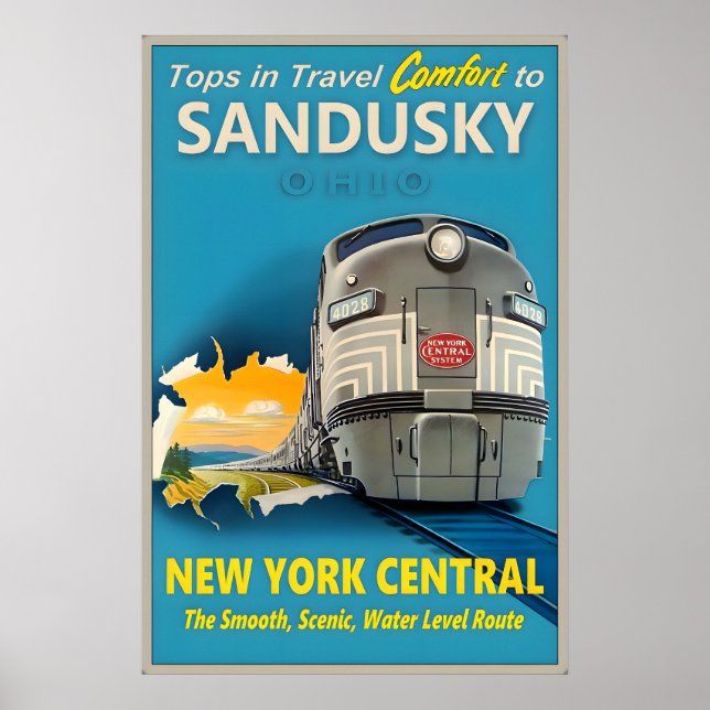 Affiche Sandusky Ohio New York Central Railroad Tops dans (Devant)