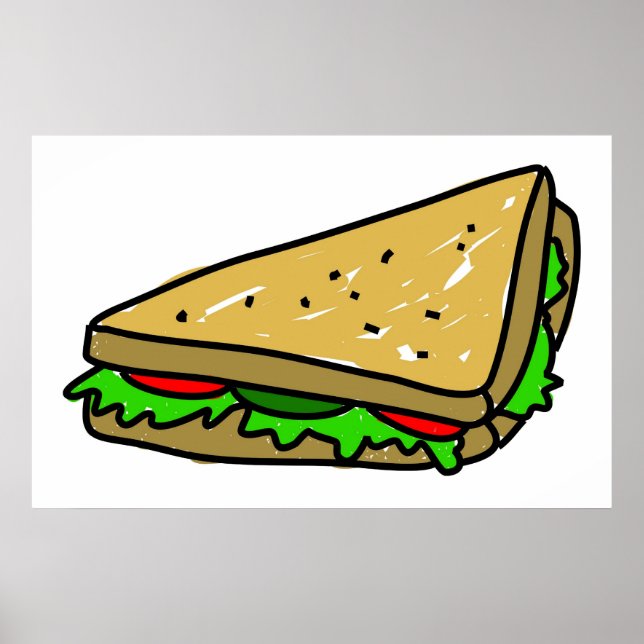 Affiche Sandwich à la salade (Devant)