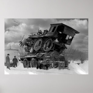 Affiche Sandwich à vapeur Locomotive 1885