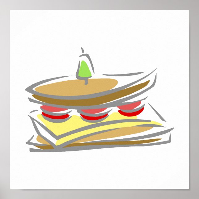 Affiche Sandwich au fromage et à la tomate (Devant)