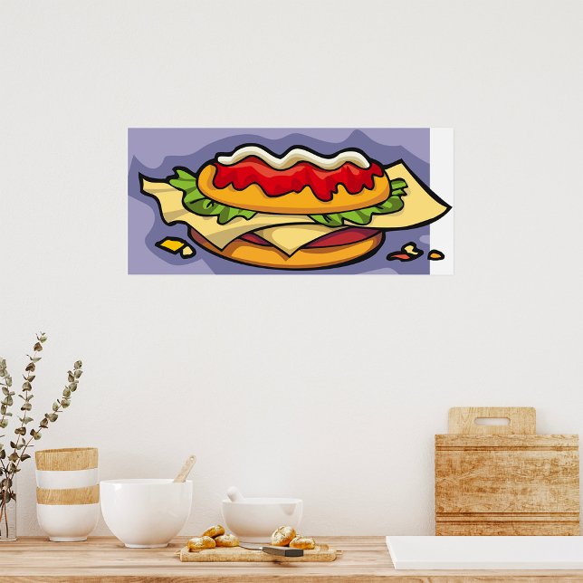Affiche Sandwich au fromage laitue et sauce (Créateur téléchargé)