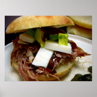 Affiche sandwich au porc pulsé