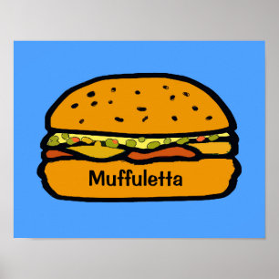 Affiche Sandwich Comical Muffuletta
