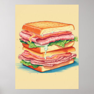 Affiche Sandwich empilé ultime