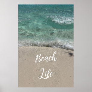 Affiche Sandy Beach Life Turquoise Blue Green Artsy Abstra