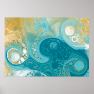 Affiche Sandy Waves Fluid Art