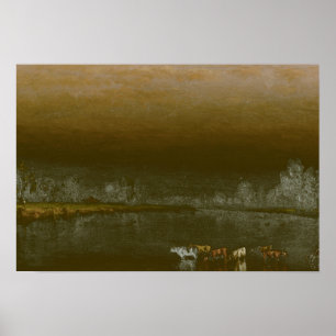 Affiche Sanford Robinson Gifford - Vaches dans un étang à