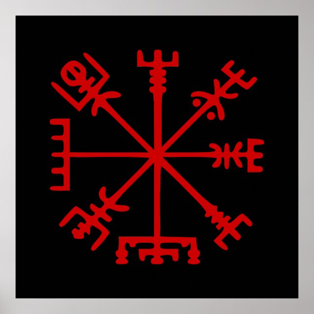 Affiche Sang Rouge Vegvísir (Viking Compass) (Devant)