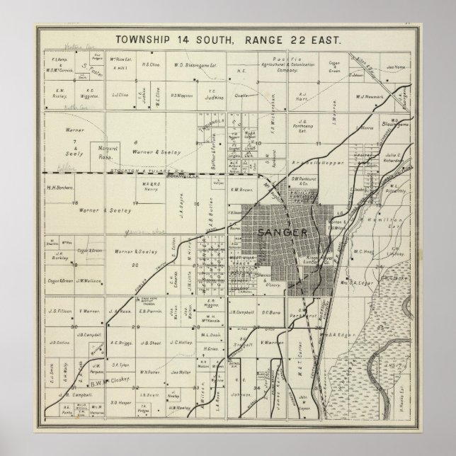 Affiche Sanger, Californie (Devant)