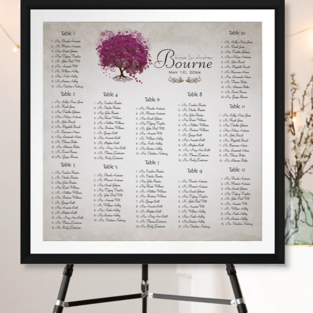 Affiche Sangria Carnet de sièges en feuille de coeur (Créateur téléchargé)