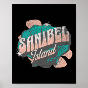 Affiche Sanibel Island Florida Beach Vintage