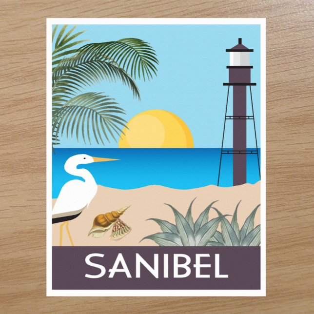Affiche Sanibel Island Floride dans le style voyage vintag (Créateur téléchargé)