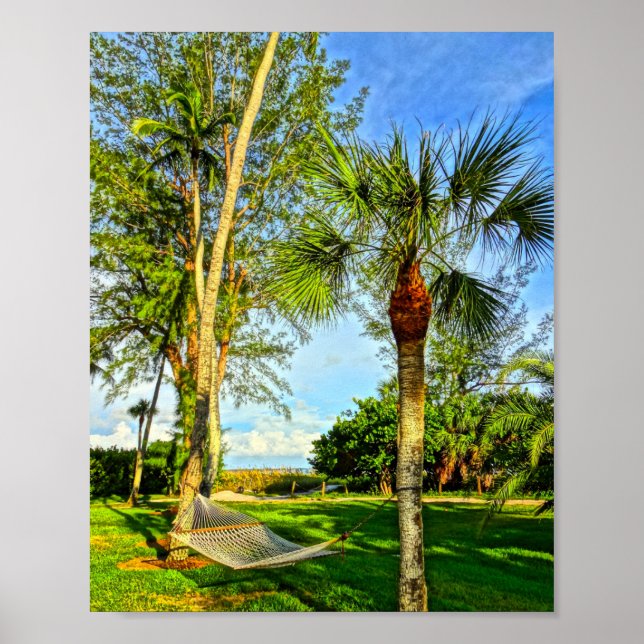 Affiche Sanibel Island Floride Hammock Art imprimable (Devant)