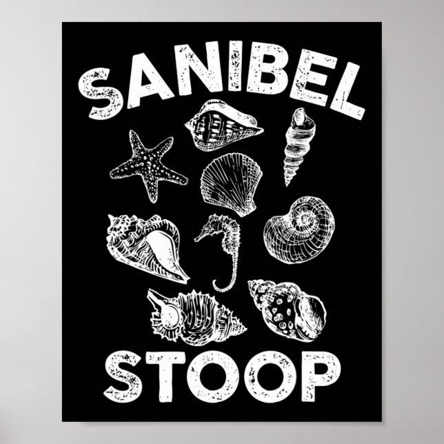 Affiche Sanibel Stoop Seashells Sanibel Island Floride Bea (Devant)