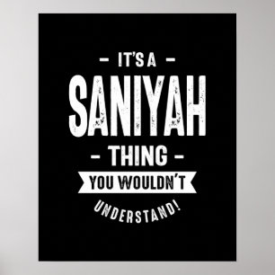 Affiche Saniyah Nom personnalisé Cadeau Anniversaire