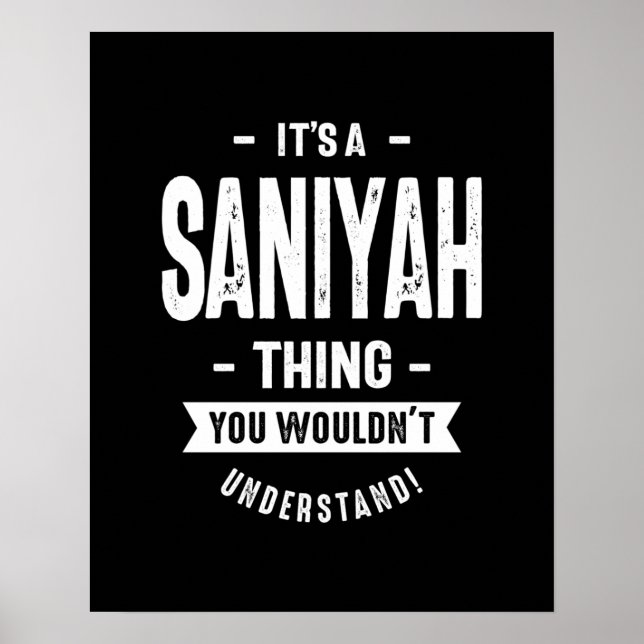 Affiche Saniyah Nom personnalisé Cadeau Anniversaire (Devant)