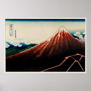 Affiche Sanka Hakuu par Katsushika Hokusai (Mont Fuji)
