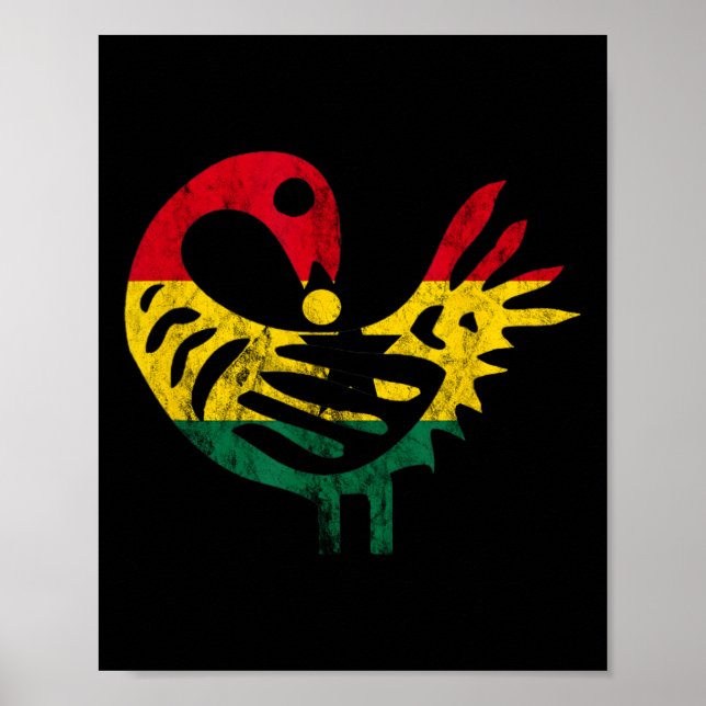 Affiche Sankofa African Bird Ghanese Flag Pride Junetdix (Devant)