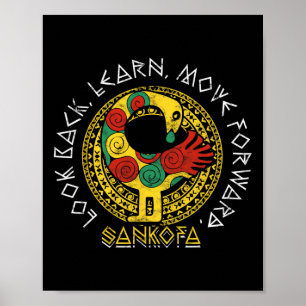 Affiche Sankofa Mois de l'histoire des Noirs Adinkra Ghana