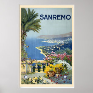 Affiche Sanremo San Remo Méditerranée Italie Monde Voyage