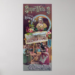 Affiche sans couture de bonneterie de tonnelier,