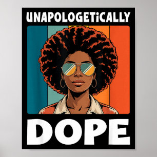 Affiche Sans excuses Femme Afro Couleurs Rétro