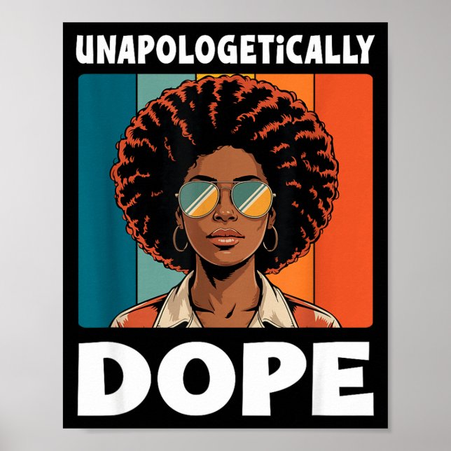 Affiche Sans excuses Femme Afro Couleurs Rétro  (Devant)