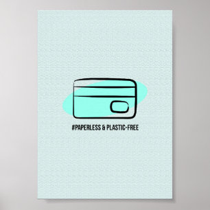 Affiche Sans papier et sans plastique - Éco-responsable mi