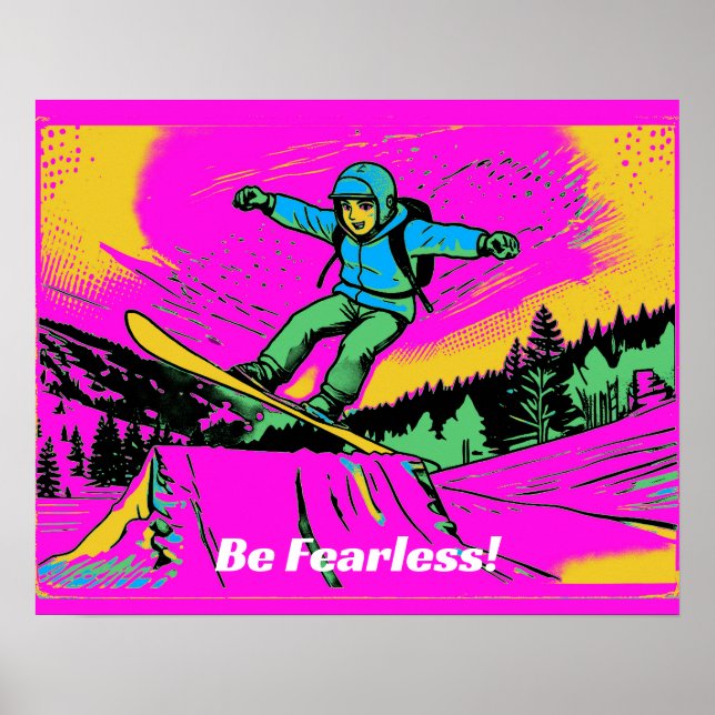 Affiche Sans peur - Snowboardeur (Devant)