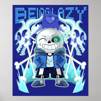 Affiche Sans Undertale Squelette Cool Pixel Art Être Lazy